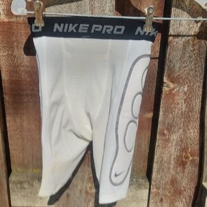 Nike Pro White and Black  Padded Compression Shorts